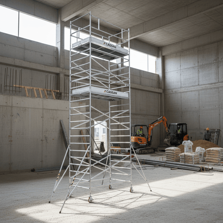 Cagsan Ladder & Access Equipment Cagsan Professional Aluminium Mobile Scaffold with 1200 × 2400mm Platform ProTube LFP Series - CM-PROTUBE-L10