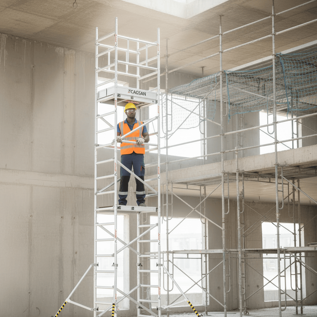 Cagsan Ladder & Access Equipment Cagsan ProTube Solo Mini 6.8m Professional Heavy-Duty Aluminium Mobile Scaffolding System - CM-PT-ST480M-100