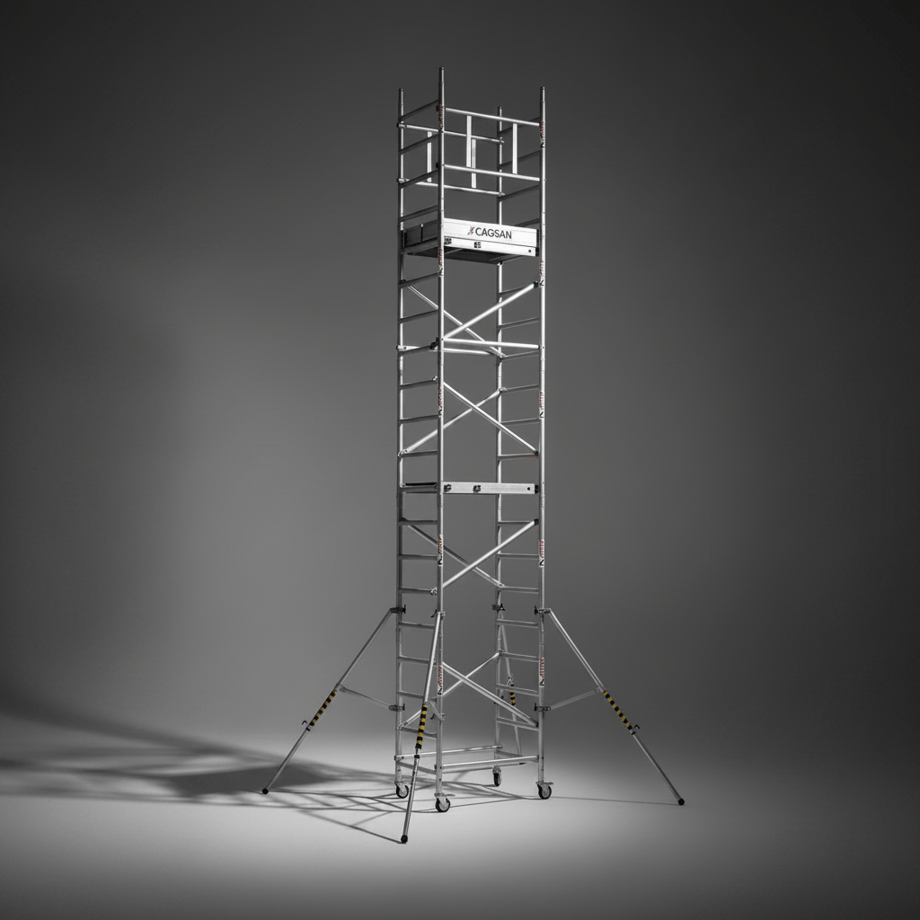 Cagsan Ladder & Access Equipment Cagsan ProTube Solo Mini 6.8m Professional Heavy-Duty Aluminium Mobile Scaffolding System - CM-PT-ST480M-100
