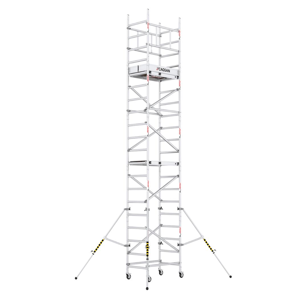 Cagsan Ladder & Access Equipment Cagsan ProTube Solo Mini 6.8m Professional Heavy-Duty Aluminium Mobile Scaffolding System - CM-PT-ST480M-100
