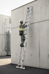 Cagsan Ladder & Access Equipment Cagsan Rope-and-Pulley Aluminium Extension Ladder with Wall Rollers | DuoRope Series