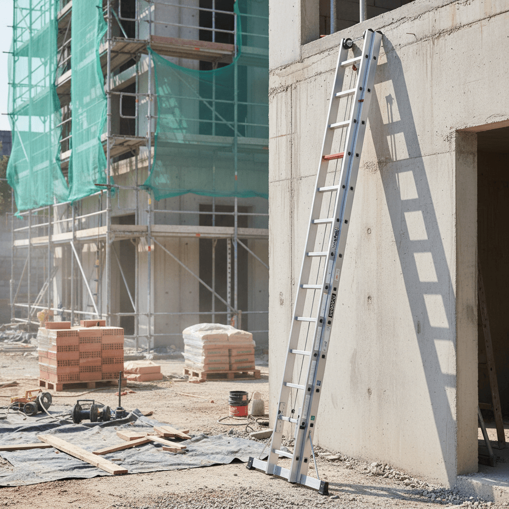 Cagsan Ladder & Access Equipment Cagsan Rope-and-Pulley Aluminium Extension Ladder with Wall Rollers | DuoRope Series