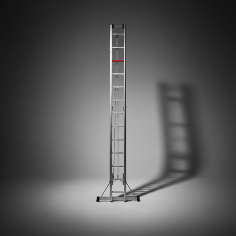 Cagsan Ladder & Access Equipment Cagsan Rope-and-Pulley Aluminium Extension Ladder with Wall Rollers | DuoRope Series