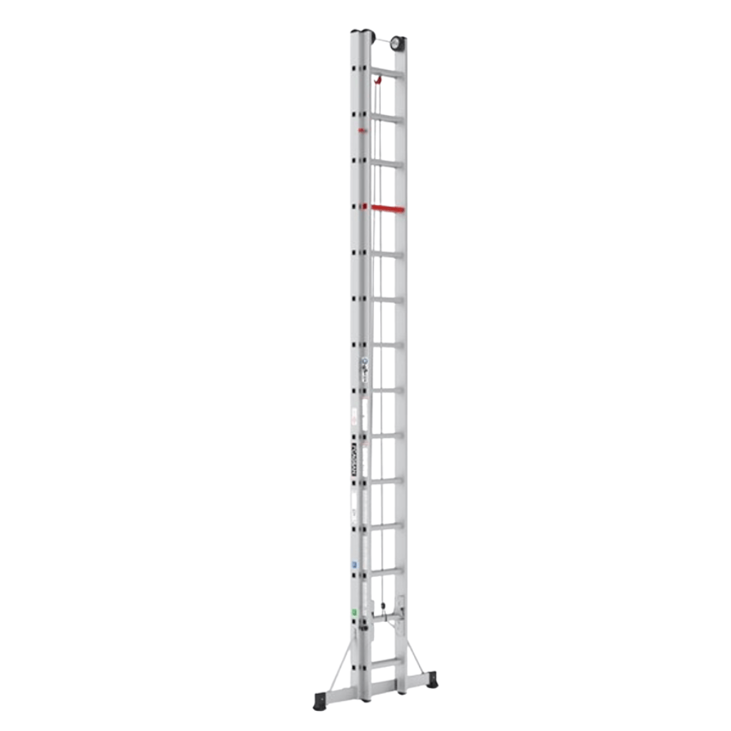 Cagsan Ladder & Access Equipment Cagsan Rope-and-Pulley Aluminium Extension Ladder with Wall Rollers | DuoRope Series