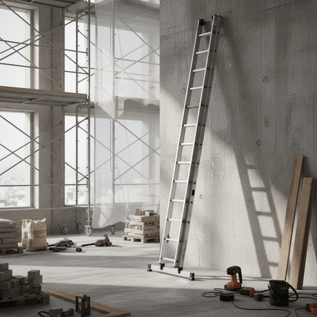 Cagsan Ladder & Access Equipment Cagsan Smart Level 3 × 12 Aluminium Extension Ladder with Adjustable Levelling Stabiliser - CM-PRO-3X12