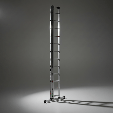 Cagsan Ladder & Access Equipment Cagsan Smart Level 3 × 12 Aluminium Extension Ladder with Adjustable Levelling Stabiliser - CM-PRO-3X12