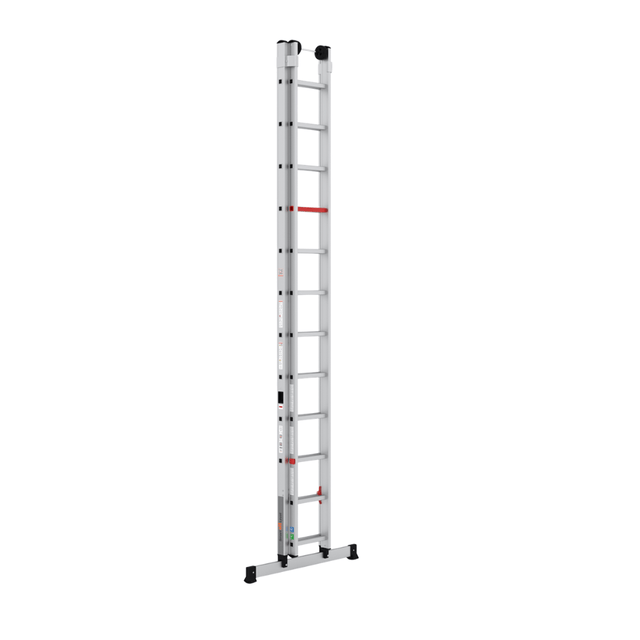 Cagsan Ladder & Access Equipment Cagsan Smart Level 3 × 12 Aluminium Extension Ladder with Adjustable Levelling Stabiliser - CM-PRO-3X12