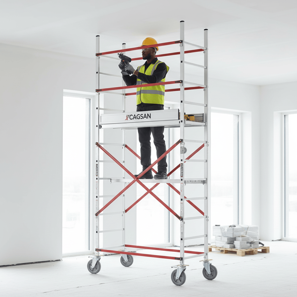 Cagsan Ladder & Access Equipment Cagsan Stella 12-Rung Folding Aluminium Scaffold and Multi-Purpose Ladder - CM-STL206