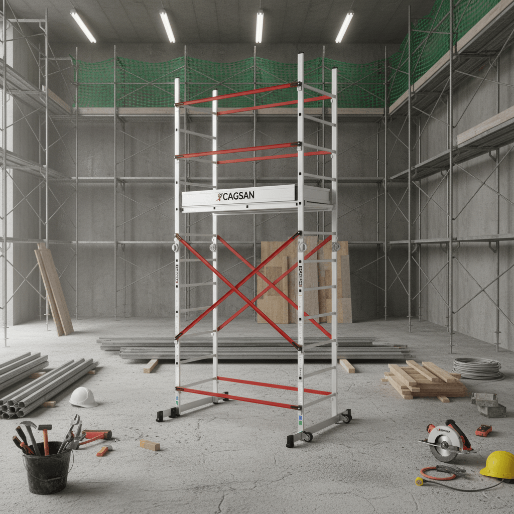 Cagsan Ladder & Access Equipment Cagsan Stella 12-Rung Folding Aluminium Scaffold and Multi-Purpose Ladder - CM-STL206