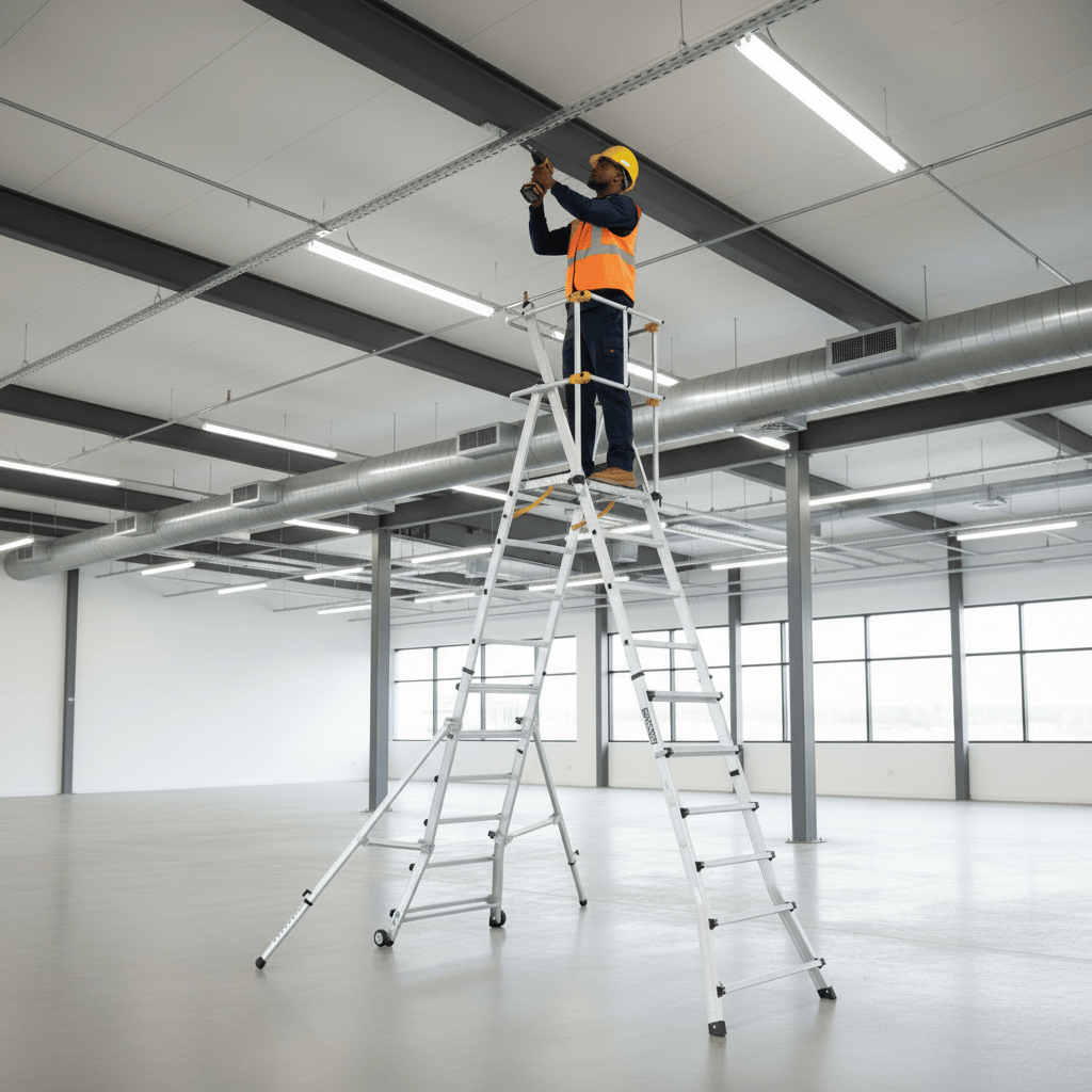 Cagsan Ladder & Access Equipment Cagsan TelePro 6 × 2 Telescopic Aluminium Platform Ladder with 4.5m Safe Reach - CM-TP250