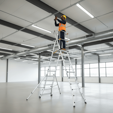 Cagsan Ladder & Access Equipment Cagsan TelePro 6 × 2 Telescopic Aluminium Platform Ladder with 4.5m Safe Reach - CM-TP250