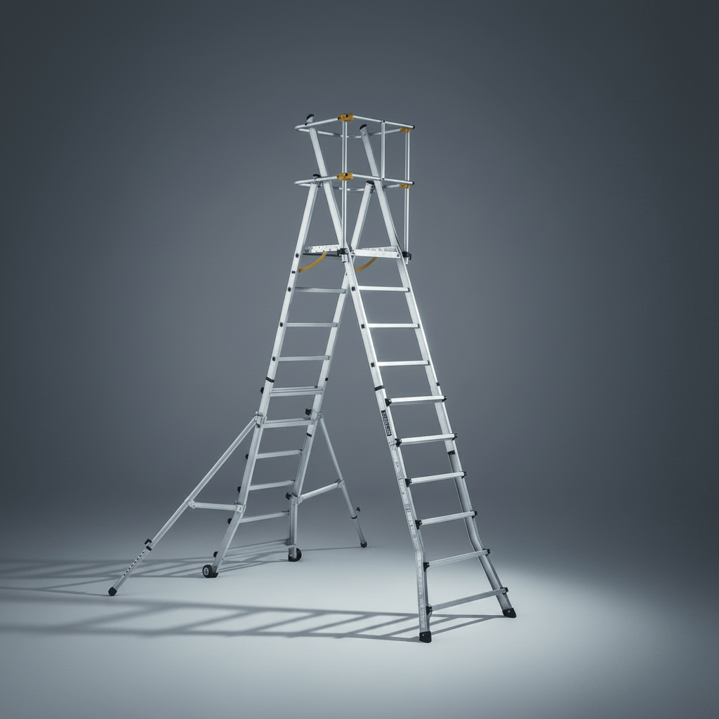 Cagsan Ladder & Access Equipment Cagsan TelePro 6 × 2 Telescopic Aluminium Platform Ladder with 4.5m Safe Reach - CM-TP250