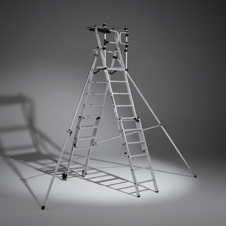 Cagsan Ladder & Access Equipment Cagsan Verox 7-Step Telescopic Folding Aluminium Work Platform with 4.6m Safe Reach - CM-VX7-10