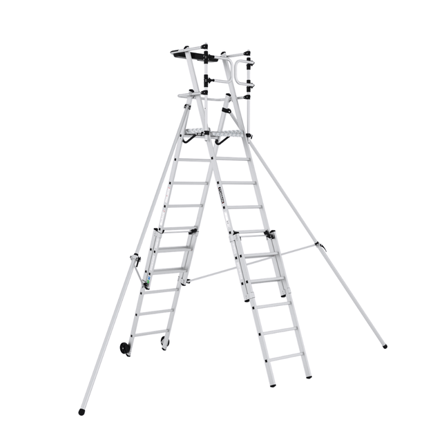 Cagsan Ladder & Access Equipment Cagsan Verox 7-Step Telescopic Folding Aluminium Work Platform with 4.6m Safe Reach - CM-VX7-10