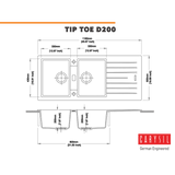 Carysil Kitchen Sink Carysil Granite Coffee Brown-Nera Double Bowl Drainer Sink 1160 x 500mm - TIP TOE D200