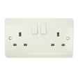 Click Mode Switches & Sockets Click Seera Two Gang Double 13A White PVC Socket