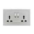 Click Mode Switches & Sockets Click Seera Universal Two Gang Double 13A White Socket