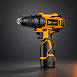 Coofix 12 V cordless drill on a cinematic grey background