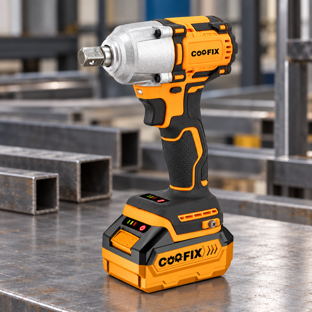 Coofix 450 Nm impact wrench on a workbench