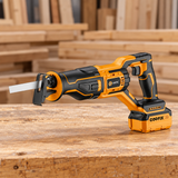 Coofix cordless reciprocating saw on a workbench