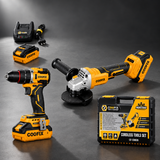 Coofix cordless tool kit on a cinematic grey background