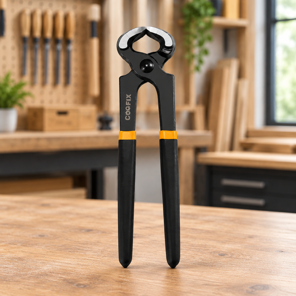 Coofix end-cutting pincers on a workshop table