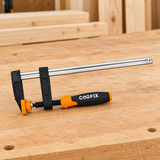 Coofix F clamp on a workbench