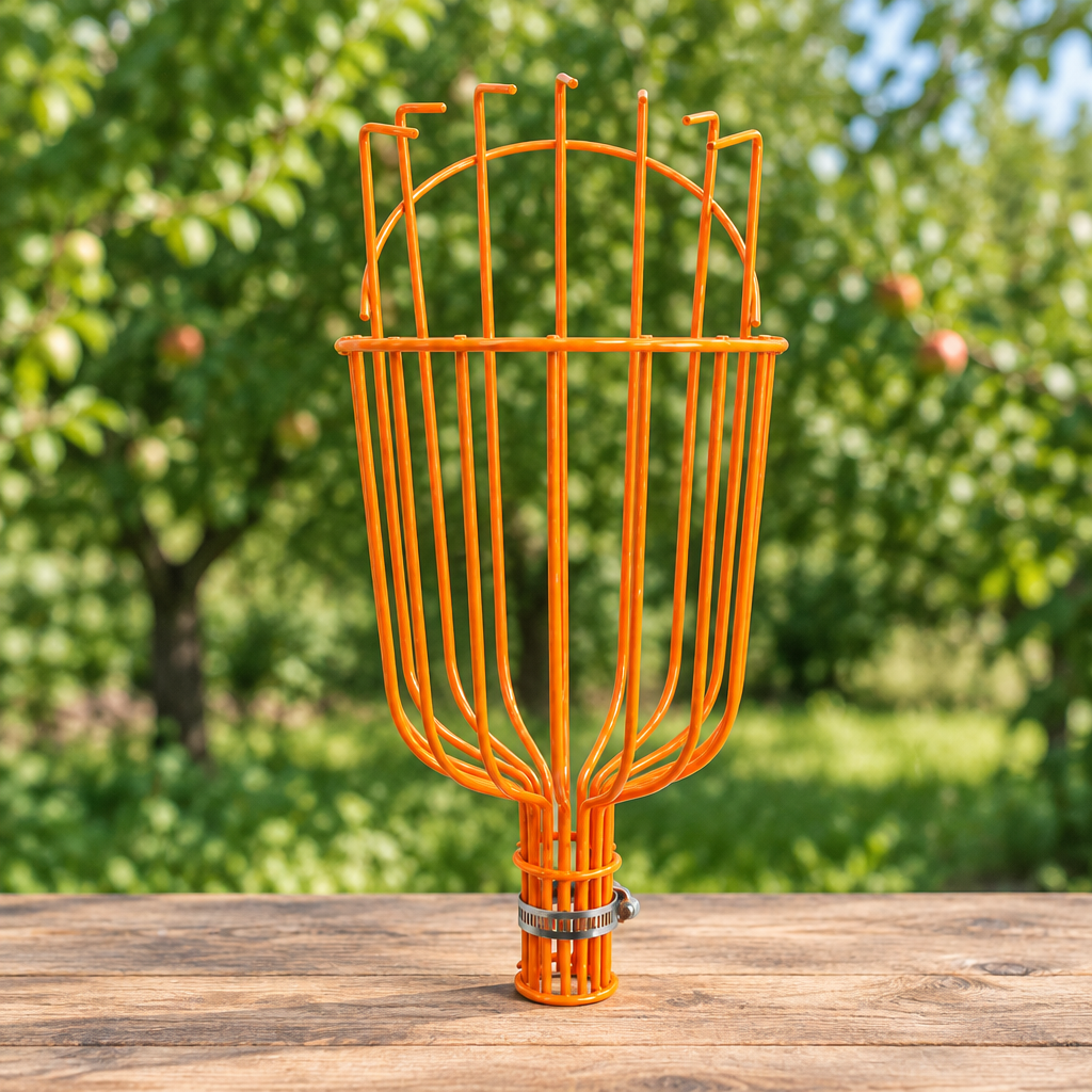 Coofix fruit picker head on a workbench
