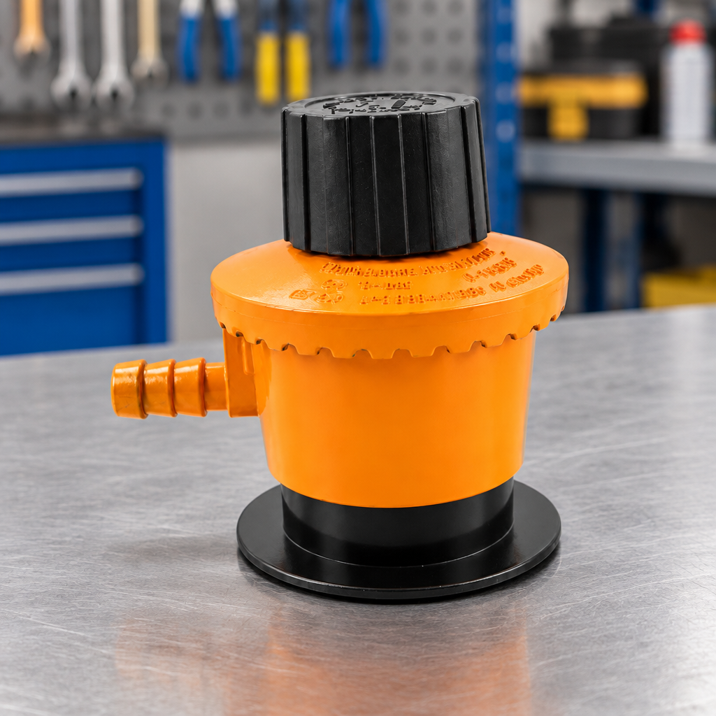 Coofix gas regulator on a workbench