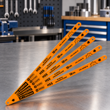 Coofix hacksaw blades on a workshop table