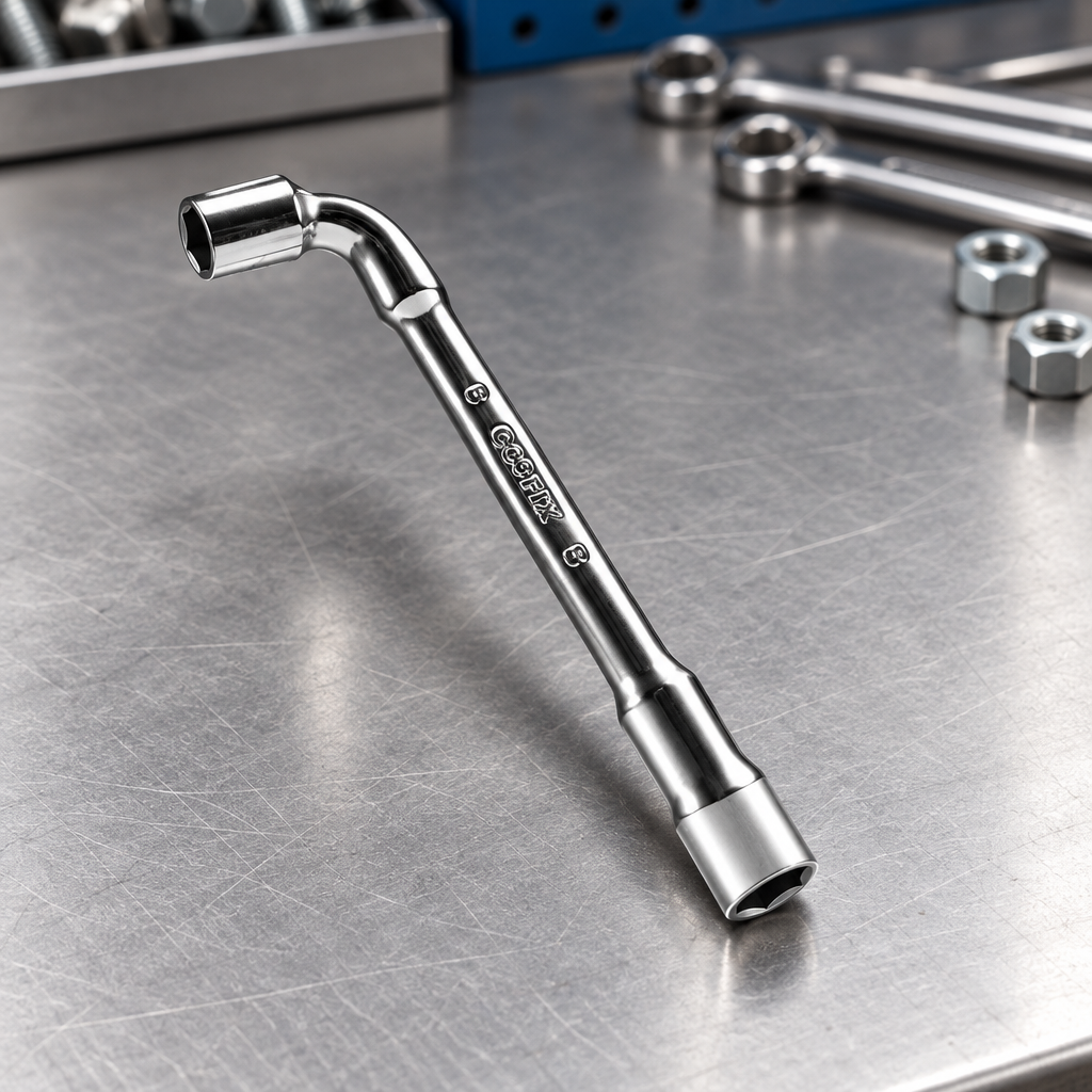 Coofix L-angled socket wrench on a workbench
