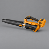 Coofix leaf blower with attached battery on grey