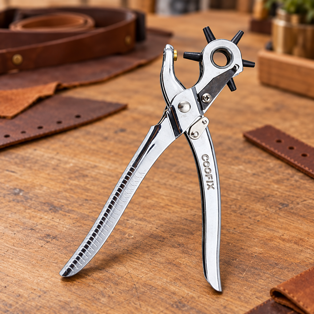 Coofix leather hole punch on a worktable