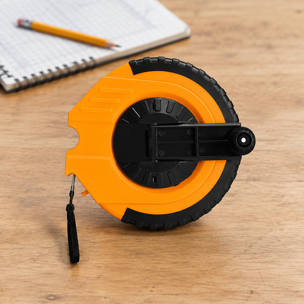 Coofix measuring tape reel on a tabletop