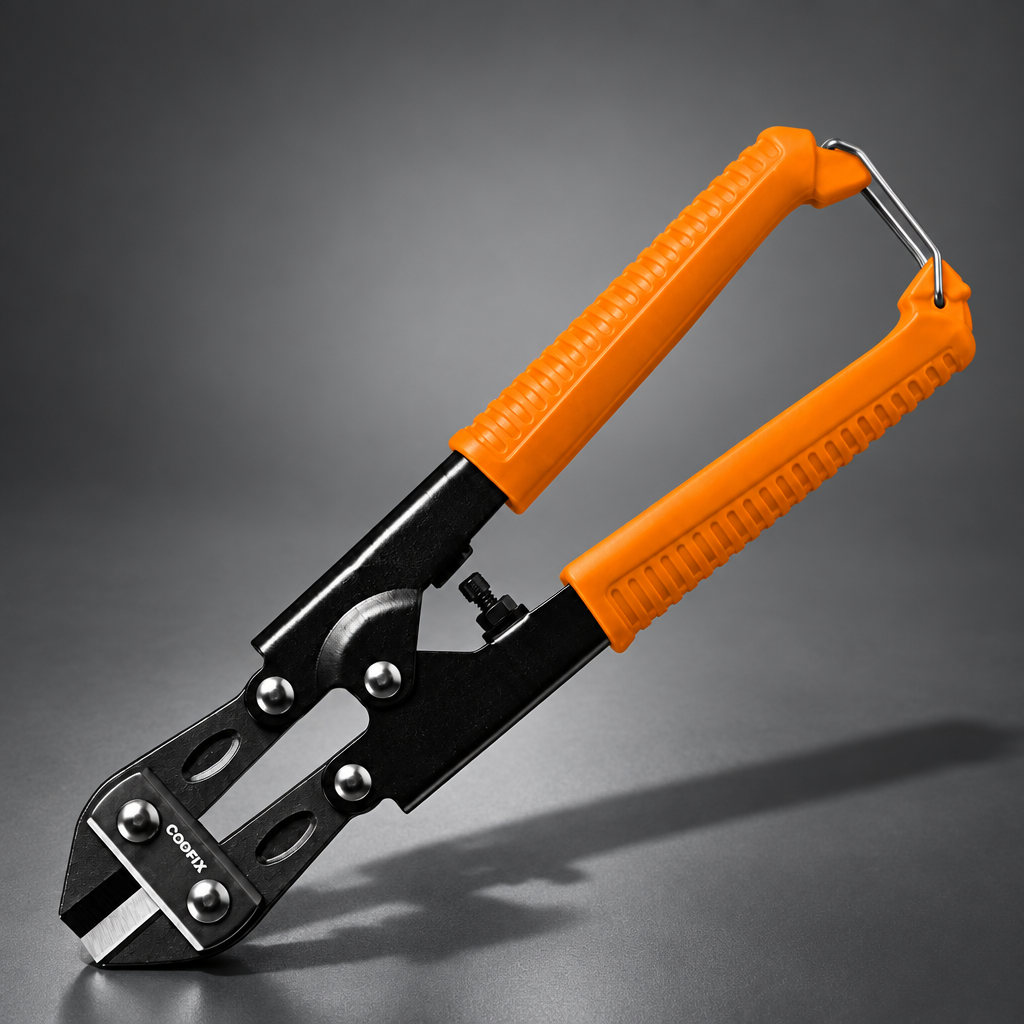 Coofix mini bolt cutter on a cinematic grey background