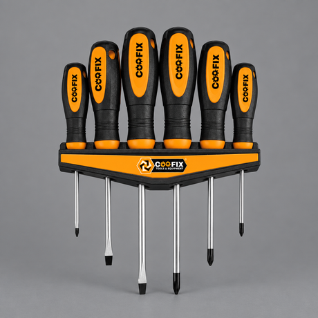 Coofix six-piece screwdriver set on grey