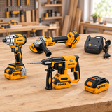 Coofix three-tool combo kit arranged on a workbench