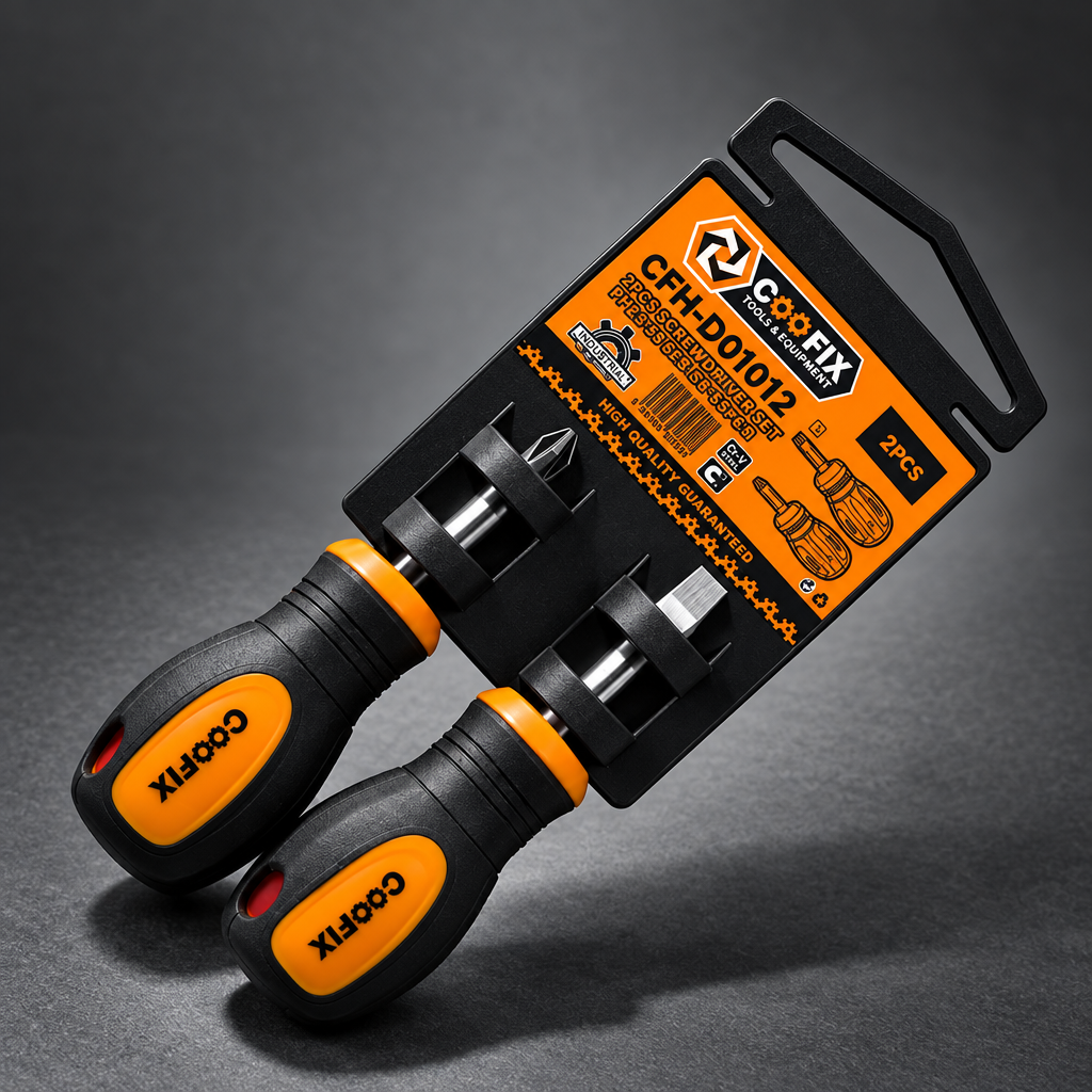 Coofix two-piece screwdriver pack on a cinematic grey background