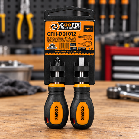 Coofix two-piece screwdriver pack on a workbench