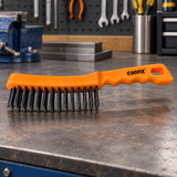 Coofix wire brush on a workbench