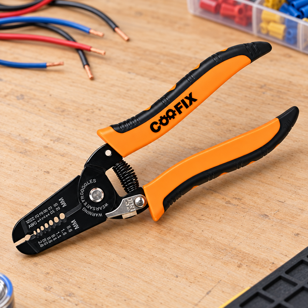 Coofix wire stripper on a workbench