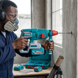 Corrected 42V rotary hammer drilling directly into concrete