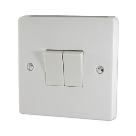 Crabtree Switches & Sockets Crabtree 10A 2 Gang 2 Way Light Switch White