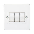 Crabtree Switches & Sockets Crabtree 10A 3 Gang 2 Way Light Switch White