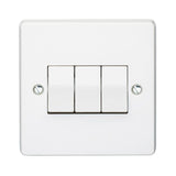 Crabtree Switches & Sockets Crabtree 10A 3 Gang 2 Way Light Switch White