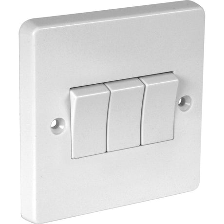 Crabtree Switches & Sockets Crabtree 10A 3 Gang 2 Way Light Switch White