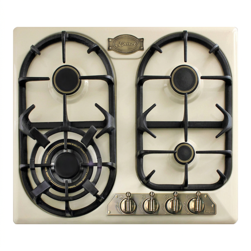 Cream Kaiser Empire gas hob on white