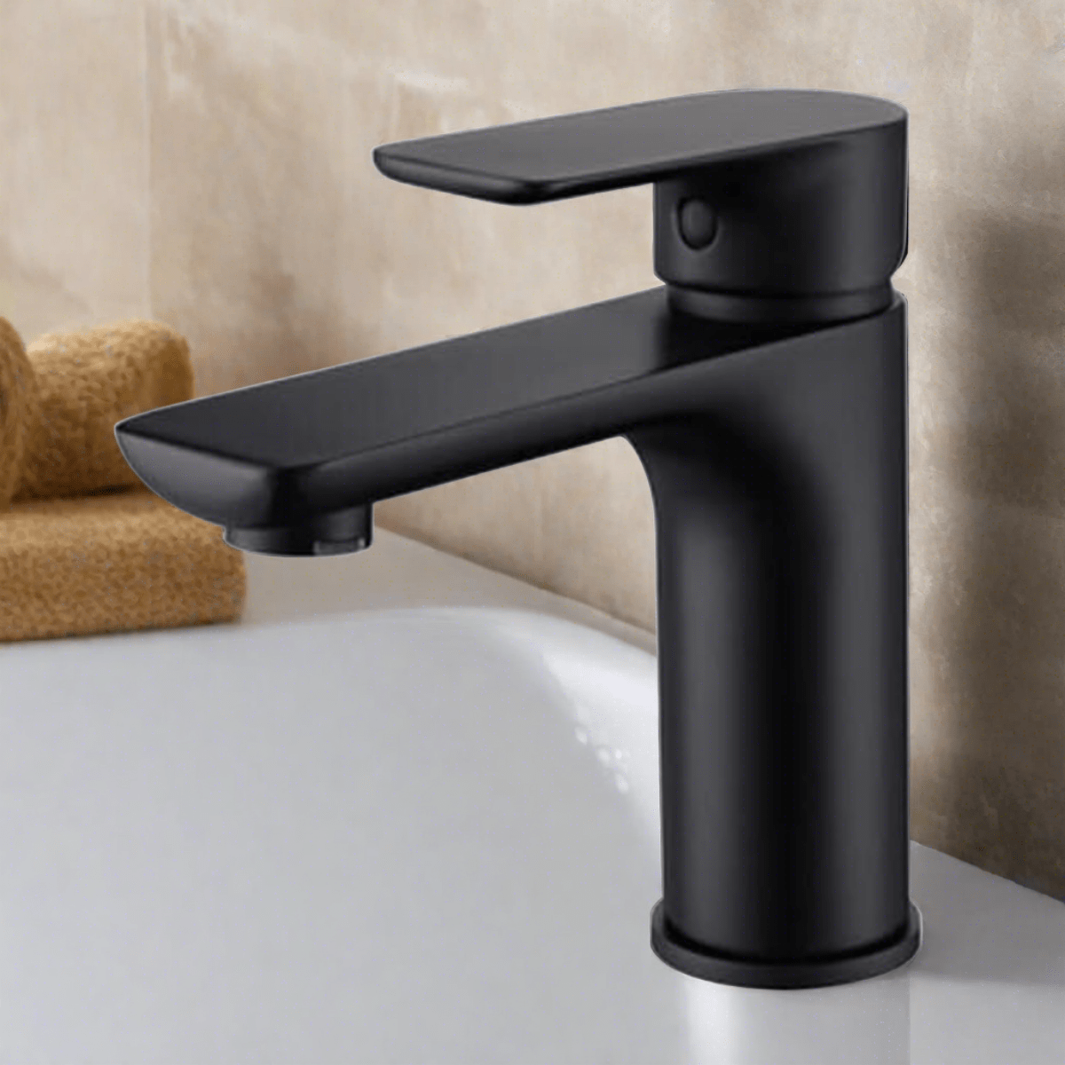 Crystal Supplies Bathroom Faucet Bathrooms Matte Black Single-Lever Basin Faucet Mixer - CS30 BK