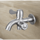 Crystal Supplies Bathroom Faucet Brass Wall-Mounted 2-Way Bibcock Tap - CS 36