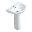 Crystal Supplies Bathroom Sink Ceramic Full Pedestal Wall Mount Wash Hand Basin - ZP002